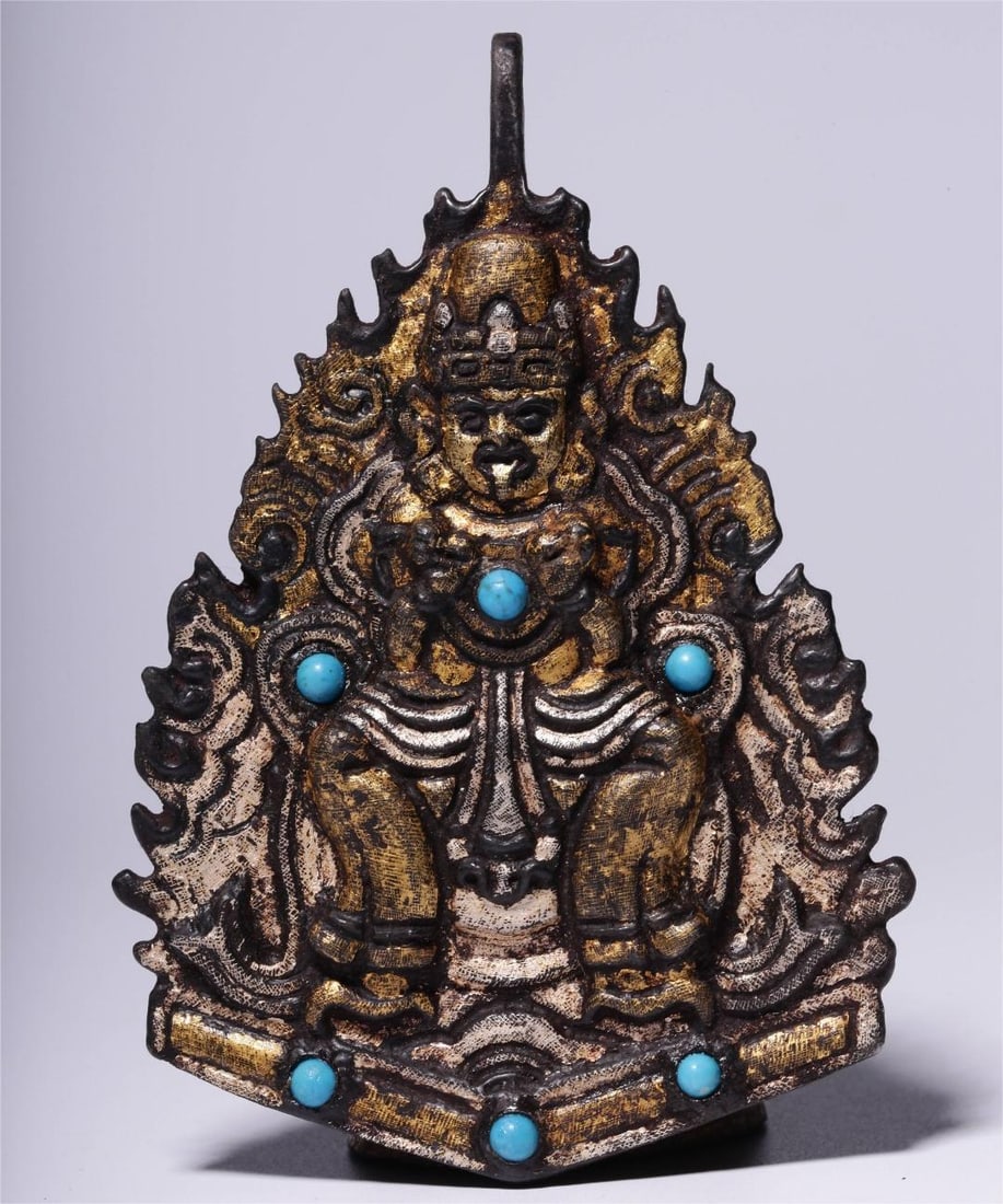 A piece of Qing Dynasty's iron scissors and gold god of wealth Zakiram was listed (1 of 6)