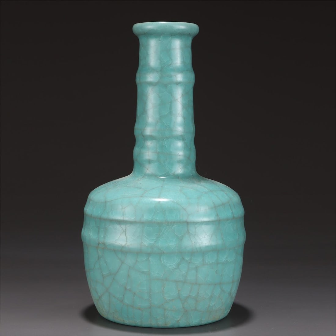 A sky blue glaze ice flake string pattern bottle from the Ru kiln in the Song Dynasty (1 of 9)