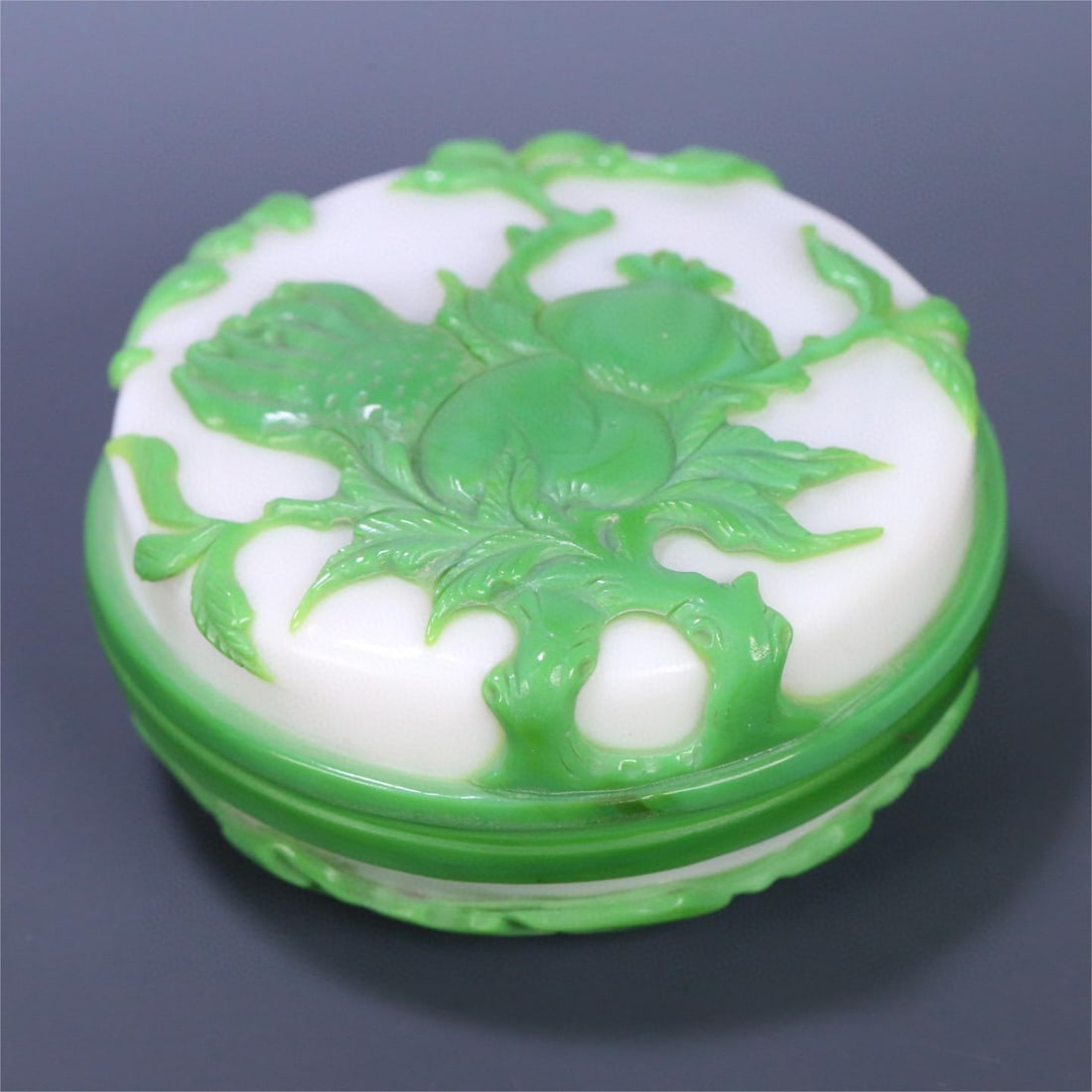 A beautiful old glass three-lid box (1 of 9)