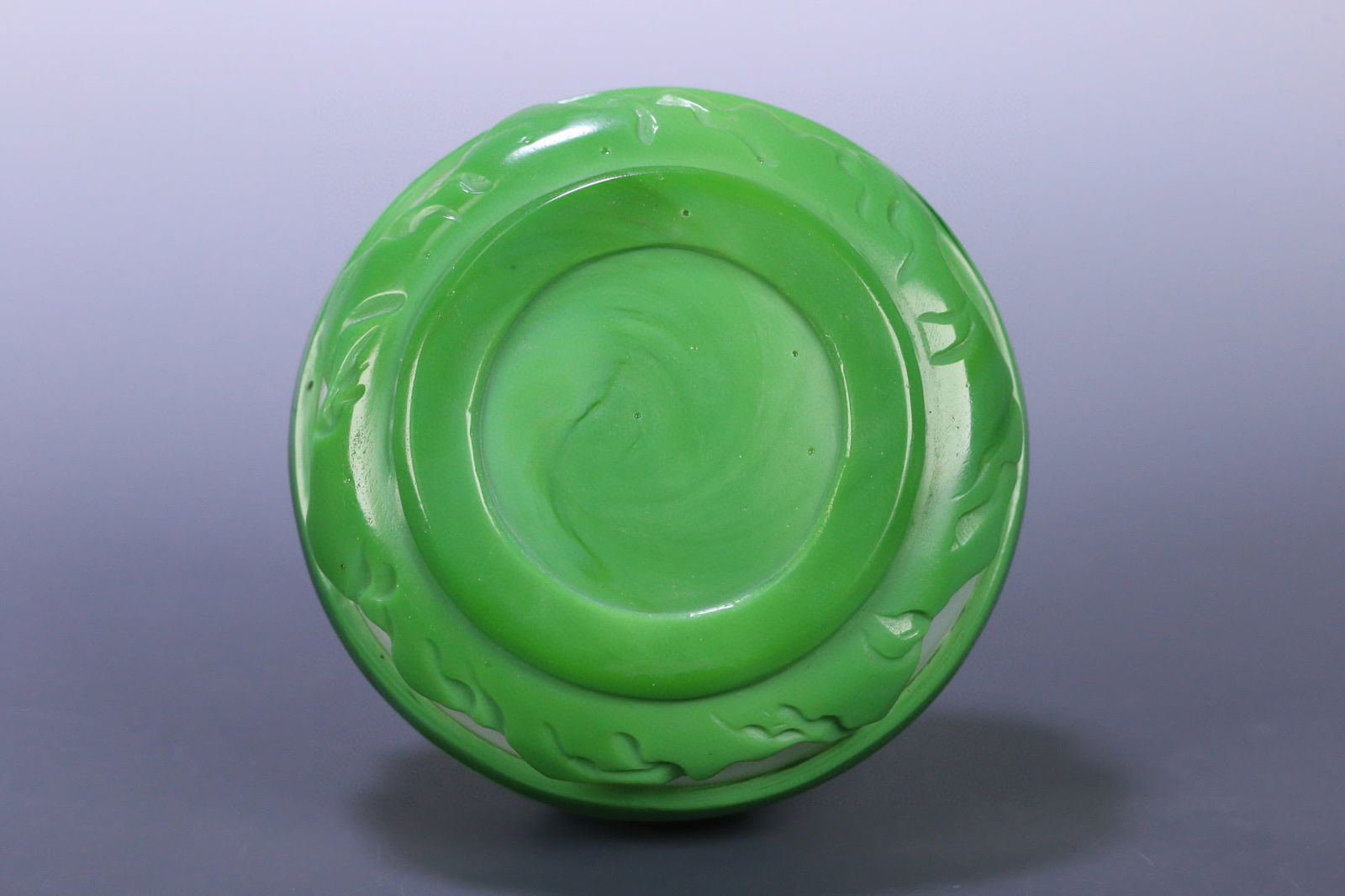 A beautiful old glass three-lid box - 3