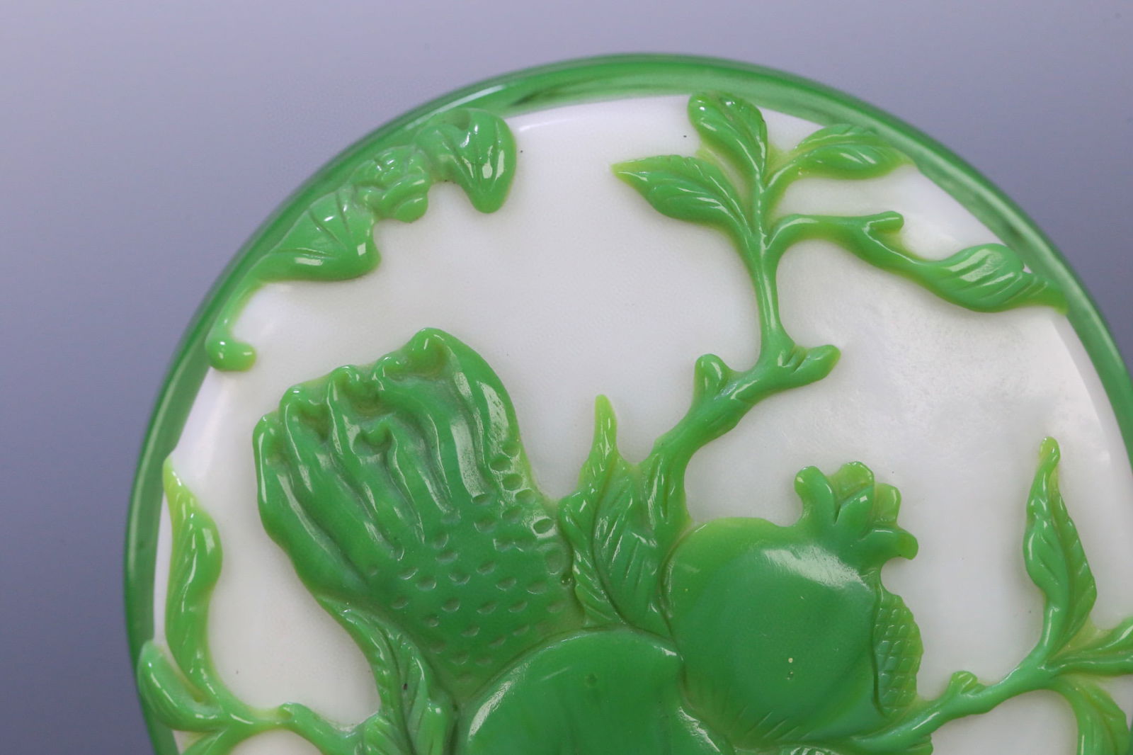 A beautiful old glass three-lid box - 6