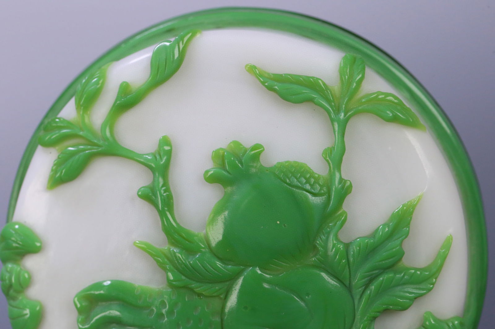 A beautiful old glass three-lid box - 7