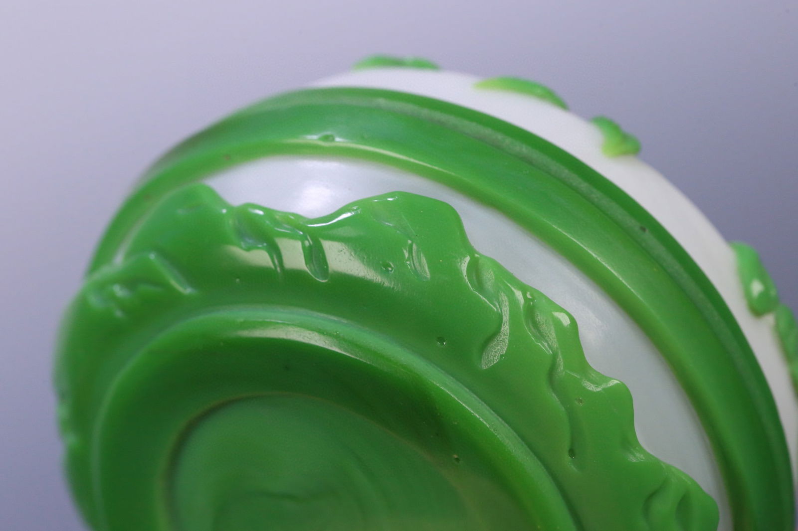 A beautiful old glass three-lid box - 9