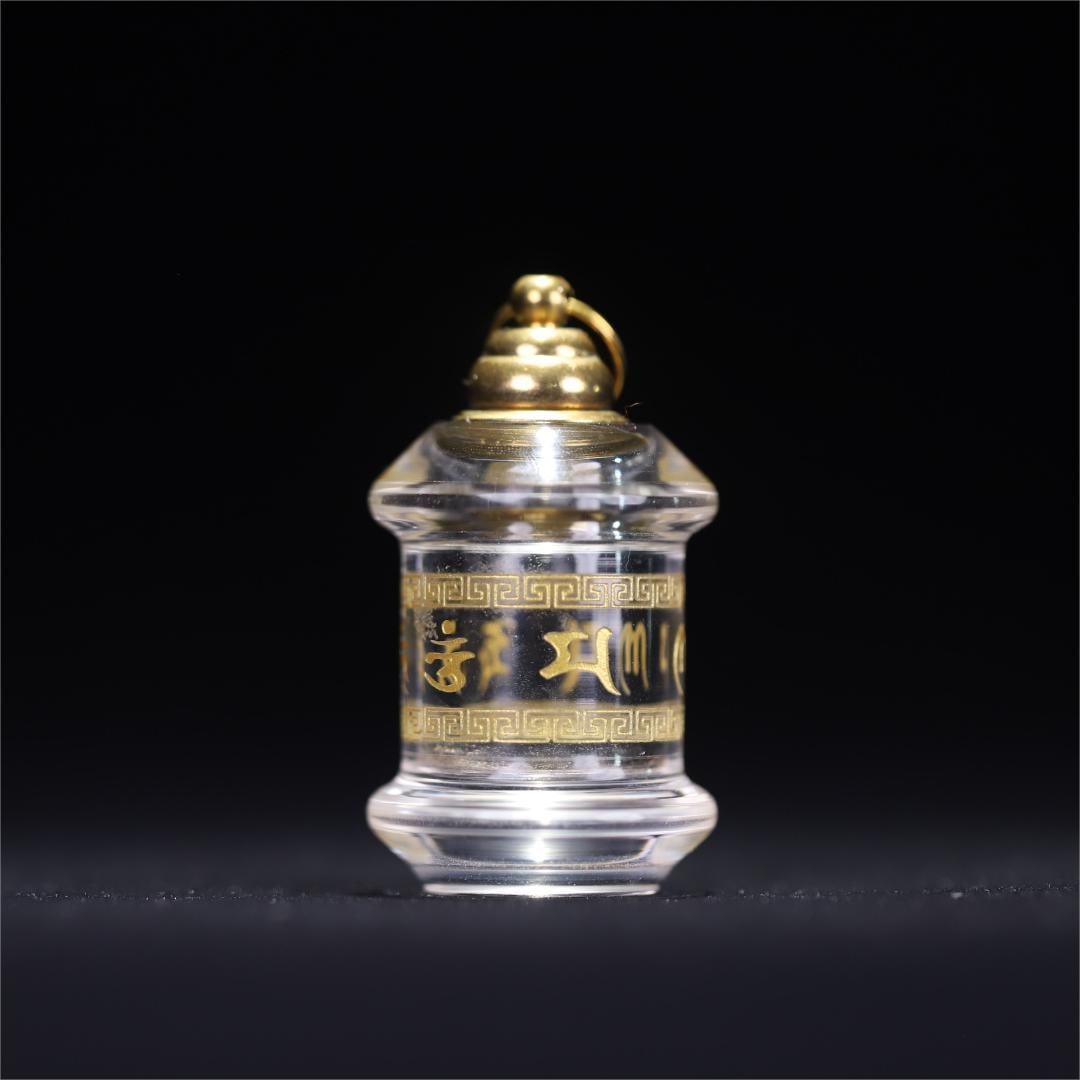 A beautiful old crystal six-character mantra relic jar (1 of 6)
