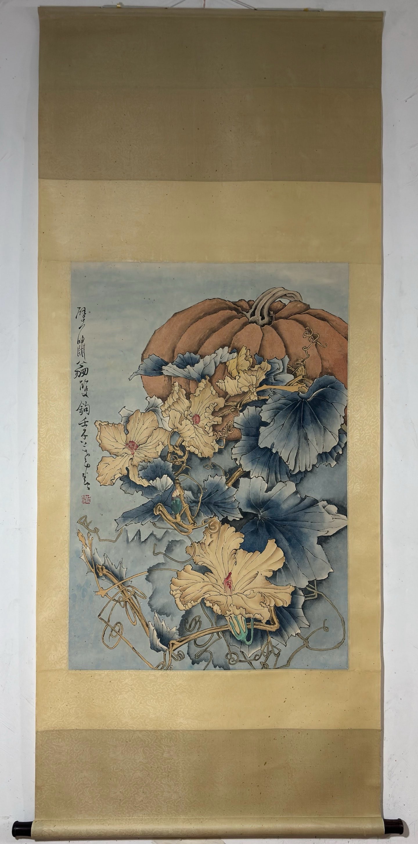 A vertical axis of Zheng Naiju's vegetable and fruit picture: Zheng Naiju's vegetable and fruit diagram vertical axis FlowercoreSize:94.5x64.5cm (The Dimensions Of All Batches Are Manually Measured.If You Need More Detailed Information, Please