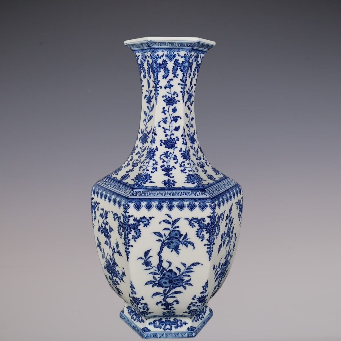 An Exquisite Blue and White Flower and Fruit Pattern Vase (1 of 8)