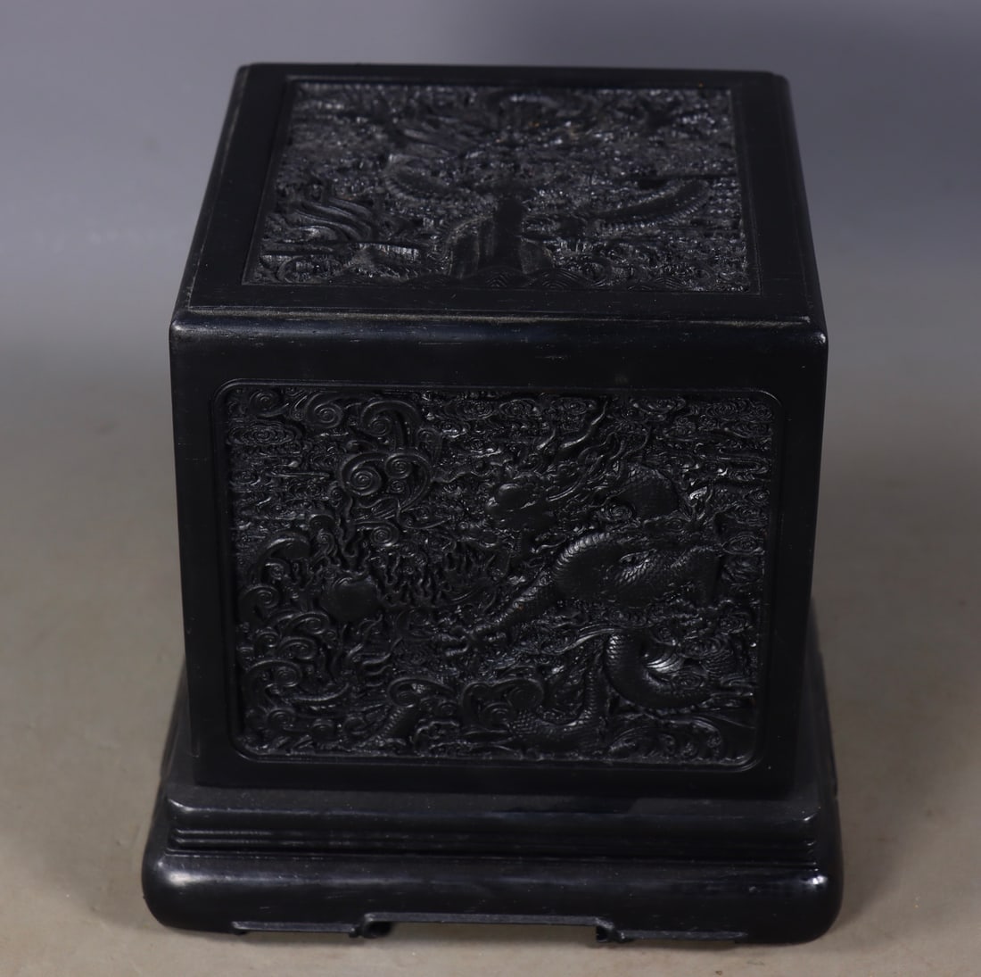 An Exquisite Jasper Dragon Pattern with poem Seal - 9