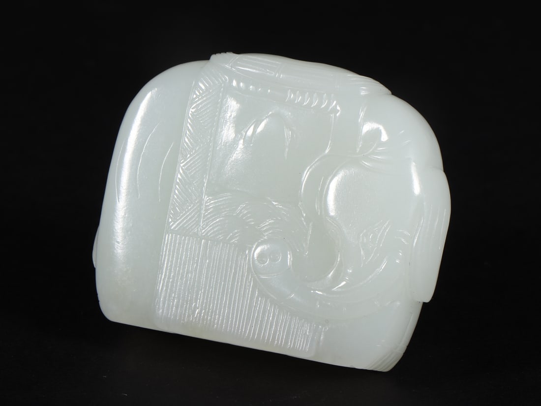 An Exquisite White Jade Elephant Pattern Ornament - 3