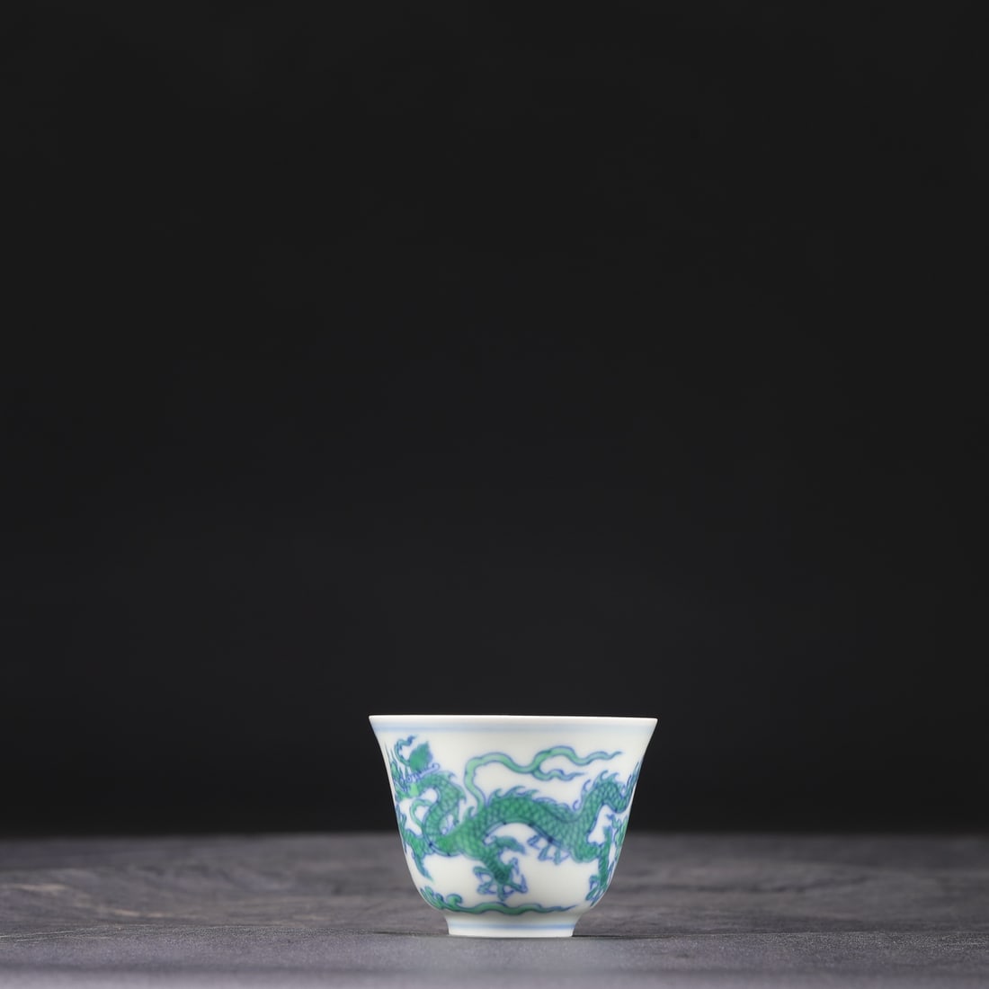 An Exquisite Green Glazed Dragon Pattern Cup - 5