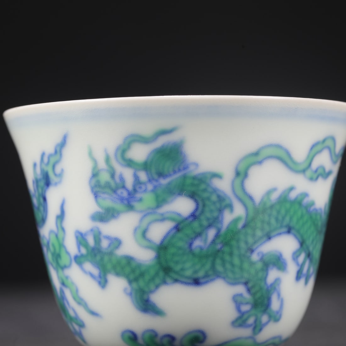 An Exquisite Green Glazed Dragon Pattern Cup - 7