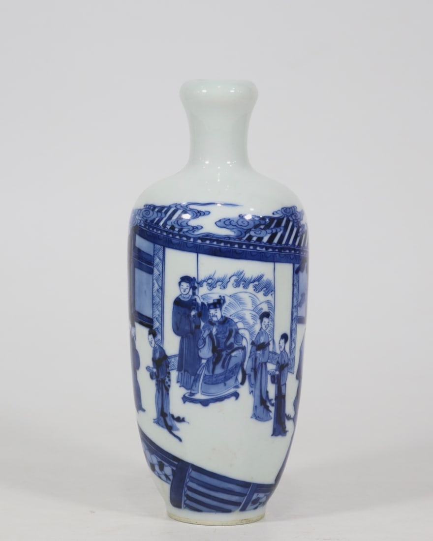 An Exquisite Blue and White Character and Story Pattern Vase (1 of 9)
