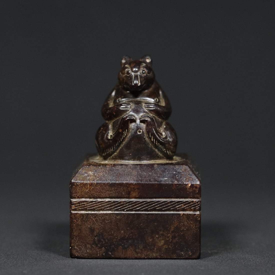 An Exquisite White Jade Bear Seal - 4