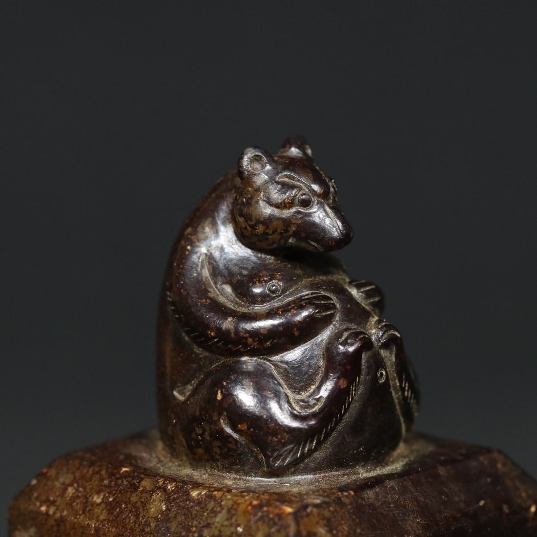 An Exquisite White Jade Bear Seal - 8