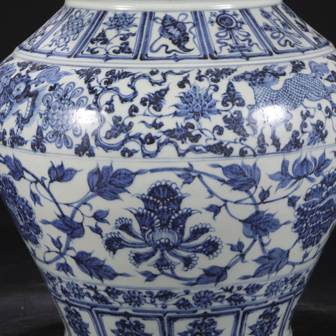 An Exquisite Blue and White Lotus Pattern Lion Pattern Jar - 8