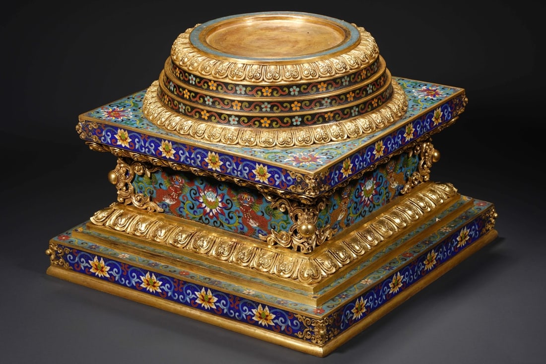 An Exquisite Cloisonne Lotus Pattern Auspicious Beast Pattern Pagoda - 7