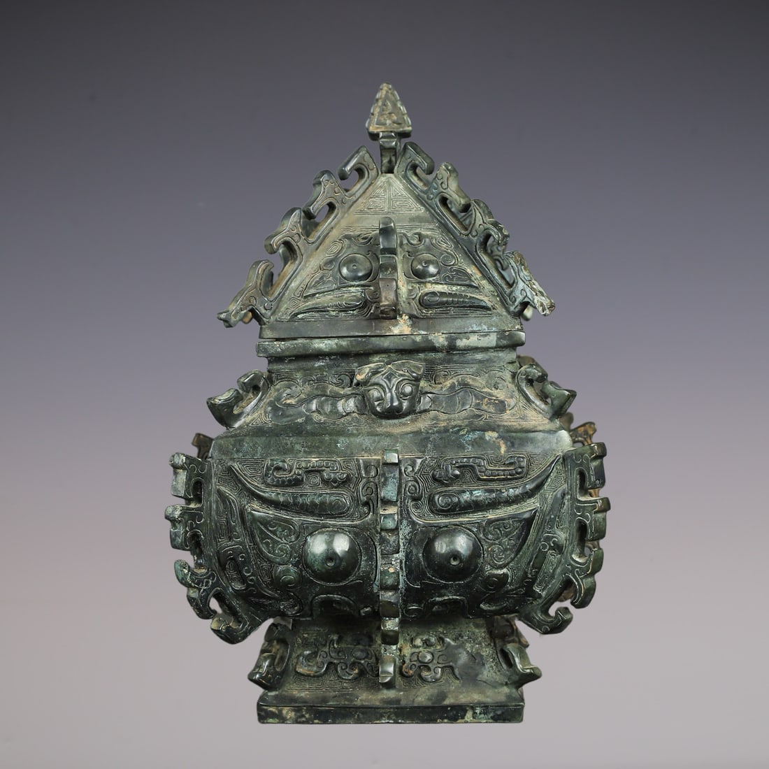 An Exquisite Bronze Beast-Face Pattern Censer - 5