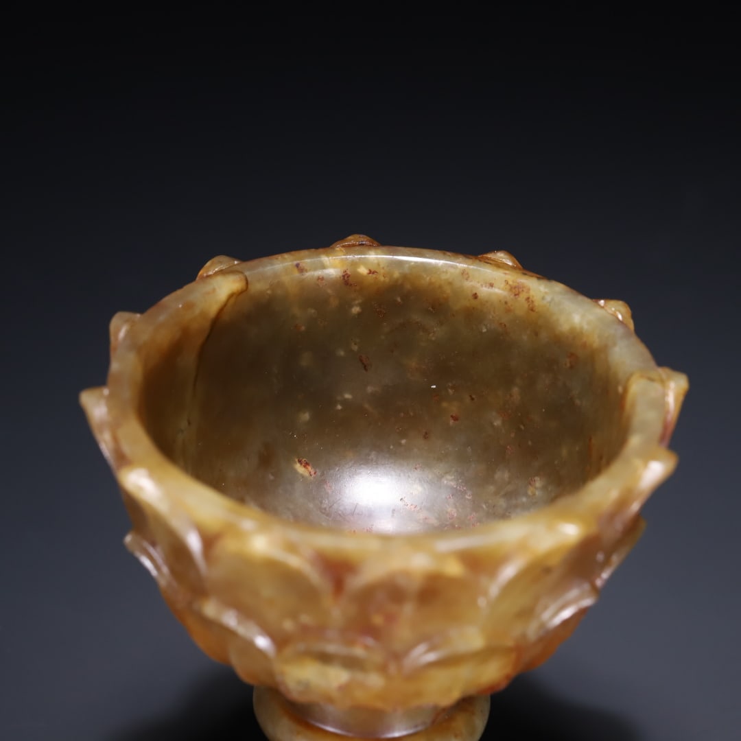 An Exquisite White Jade Stem BowI - 8