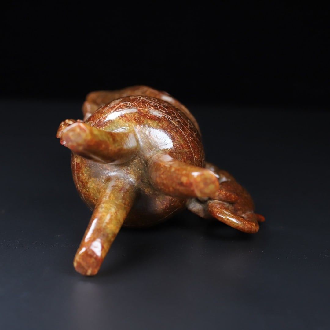 An Exquisite White Jade Phoenix Pattern Tripod Cup - 10