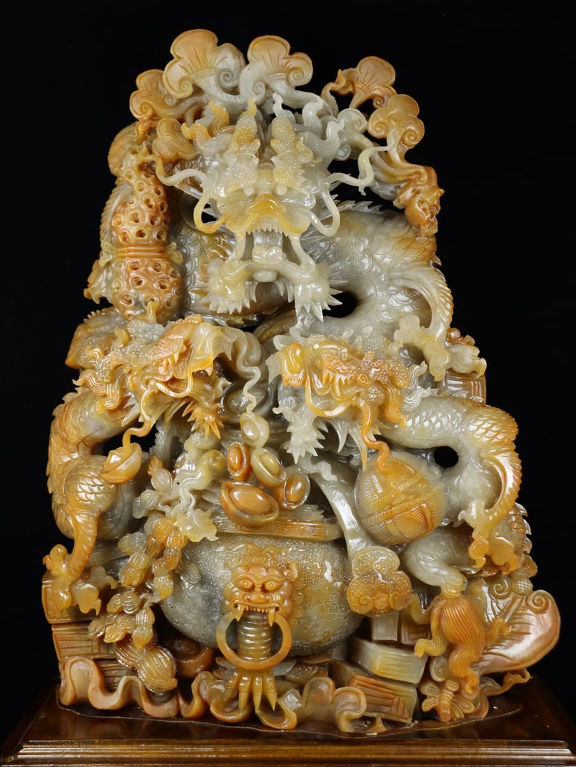 An Exquisite Shoushan Stone Dragon Pattern Ornament - 2