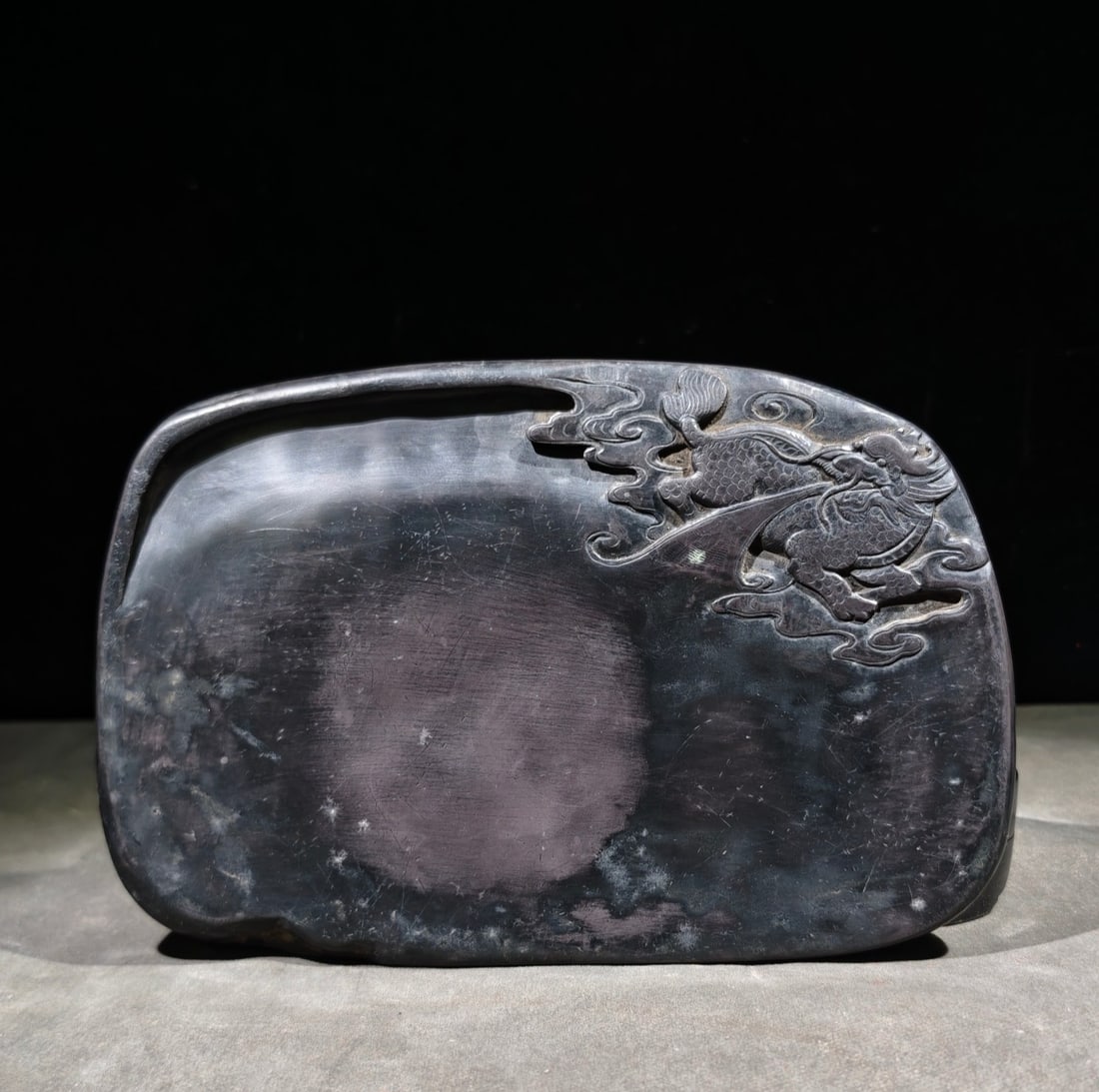 An Exquisite Kylin Pattern with poem Inkstone - 7