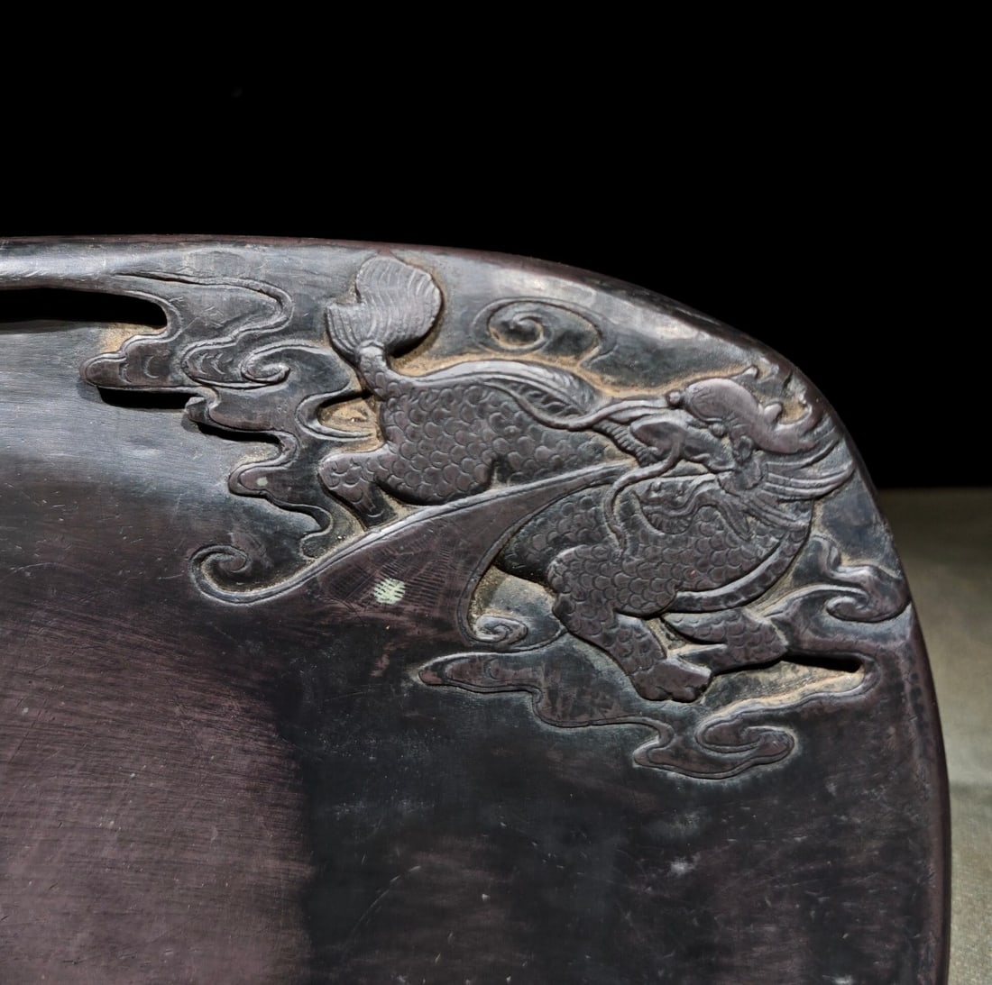 An Exquisite Kylin Pattern with poem Inkstone - 8