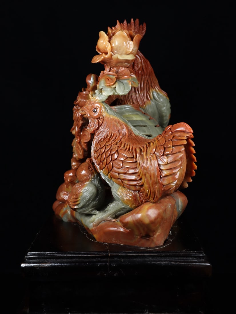 An Exquisite Shoushan Stone Rooster Ornament - 4