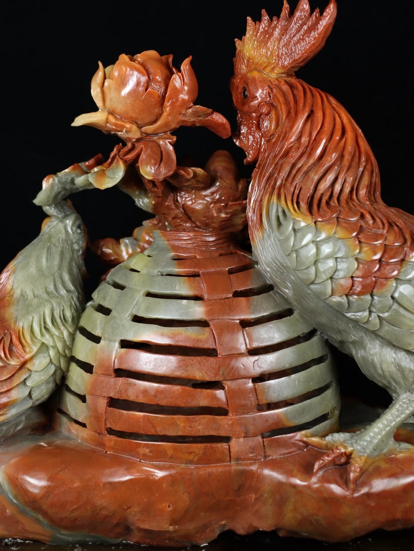 An Exquisite Shoushan Stone Rooster Ornament - 6