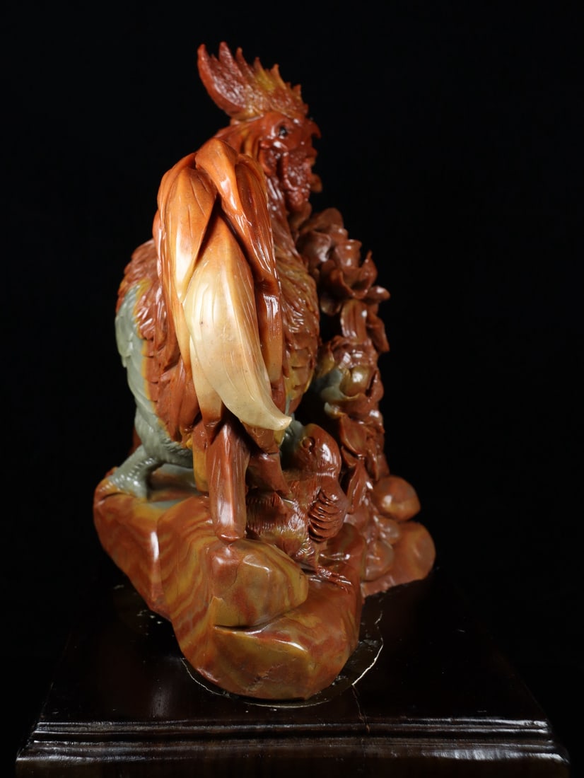 An Exquisite Shoushan Stone Rooster Ornament - 7