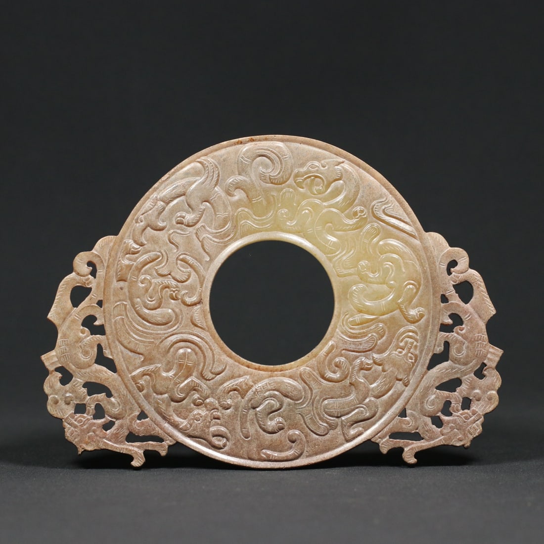 An Exquisite White Jade Dragon and Phoenix Pattern Ornament - 2