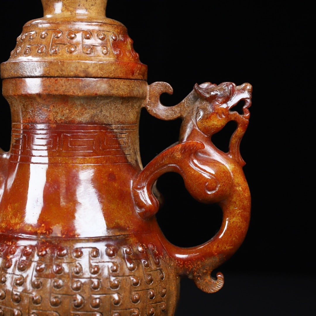 An Exquisite White Jade Tripod Ewer Cup - 3