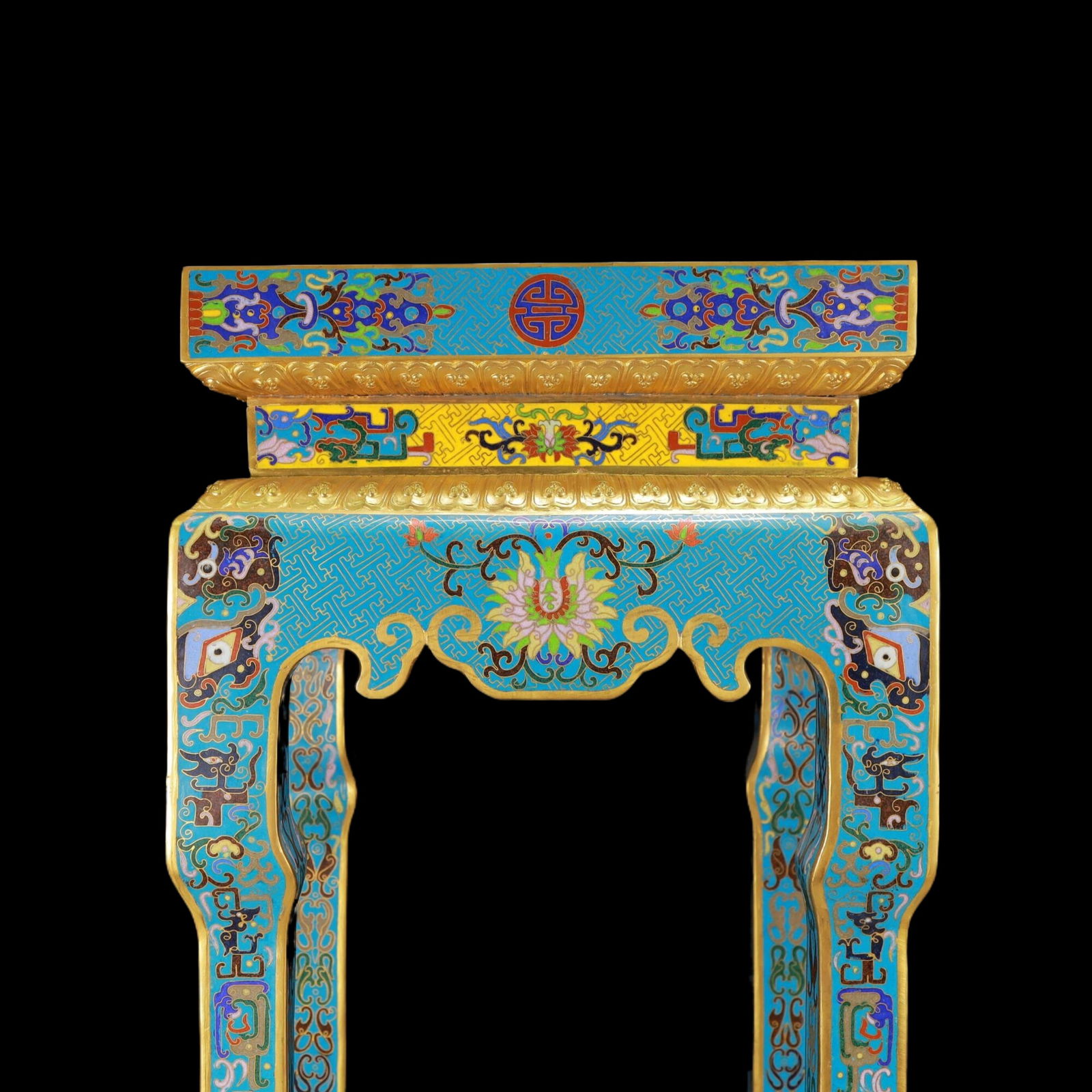 A Exquisite A pair of Cloisonne Beast-Face Pattern Flower Pattern Stool - 11