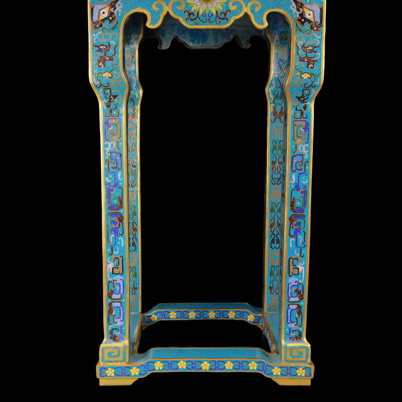 A Exquisite A pair of Cloisonne Beast-Face Pattern Flower Pattern Stool - 12