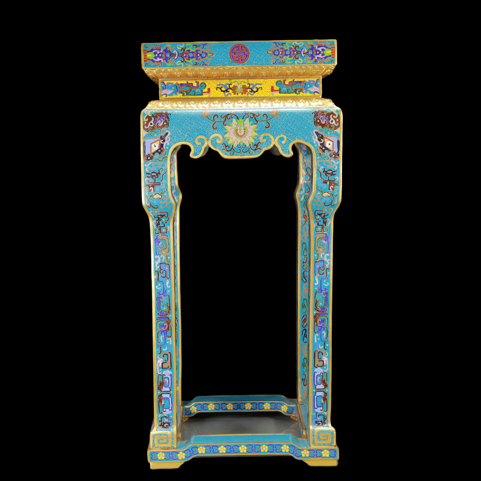 A Exquisite A pair of Cloisonne Beast-Face Pattern Flower Pattern Stool - 6