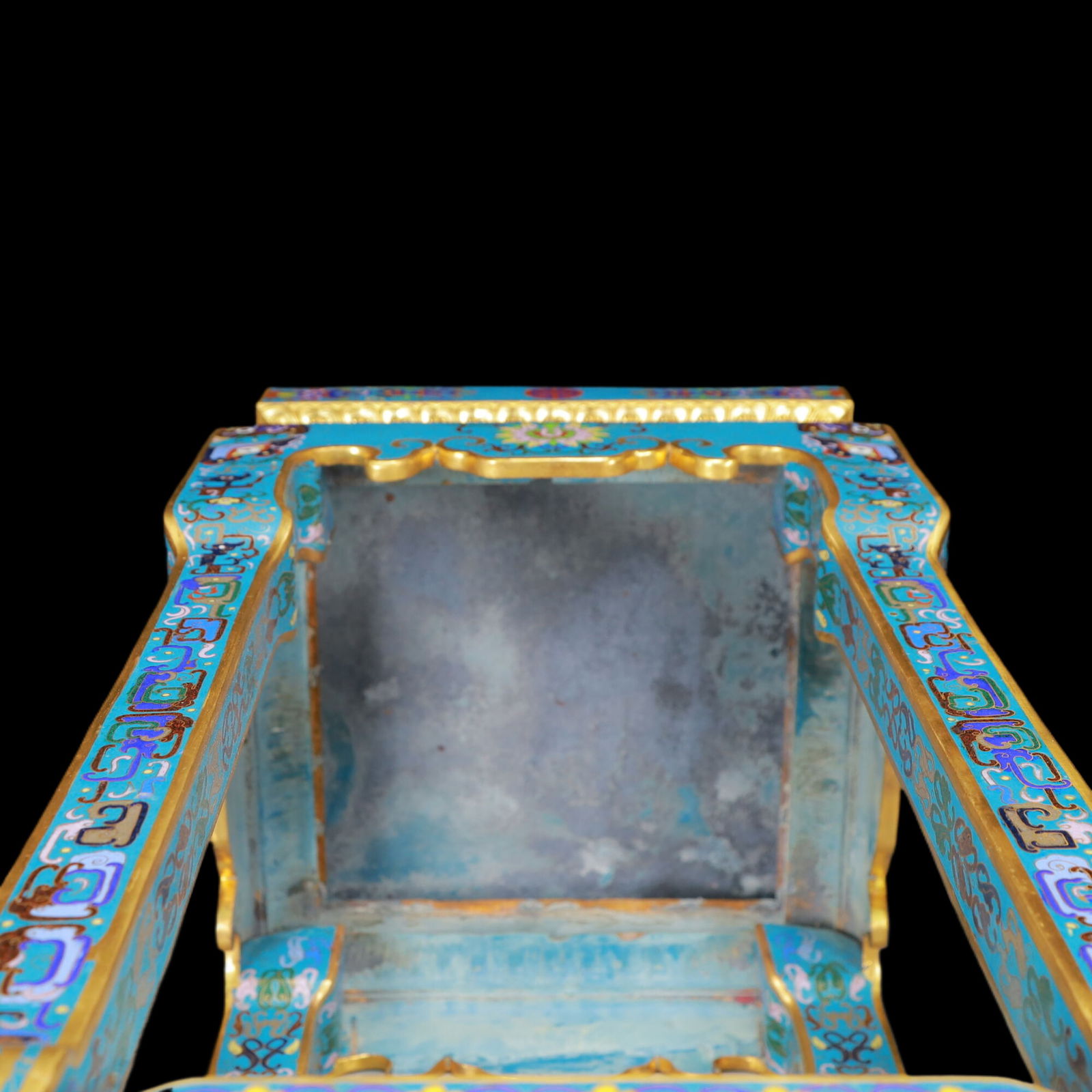 A Exquisite A pair of Cloisonne Beast-Face Pattern Flower Pattern Stool - 9