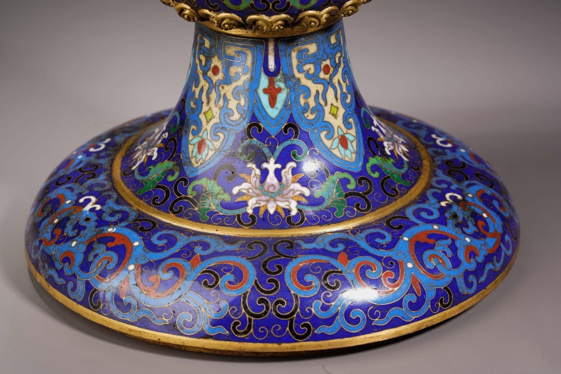 An Exquisite Cloisonne Lotus Pattern Eight Treasures Pattern Censer - 5