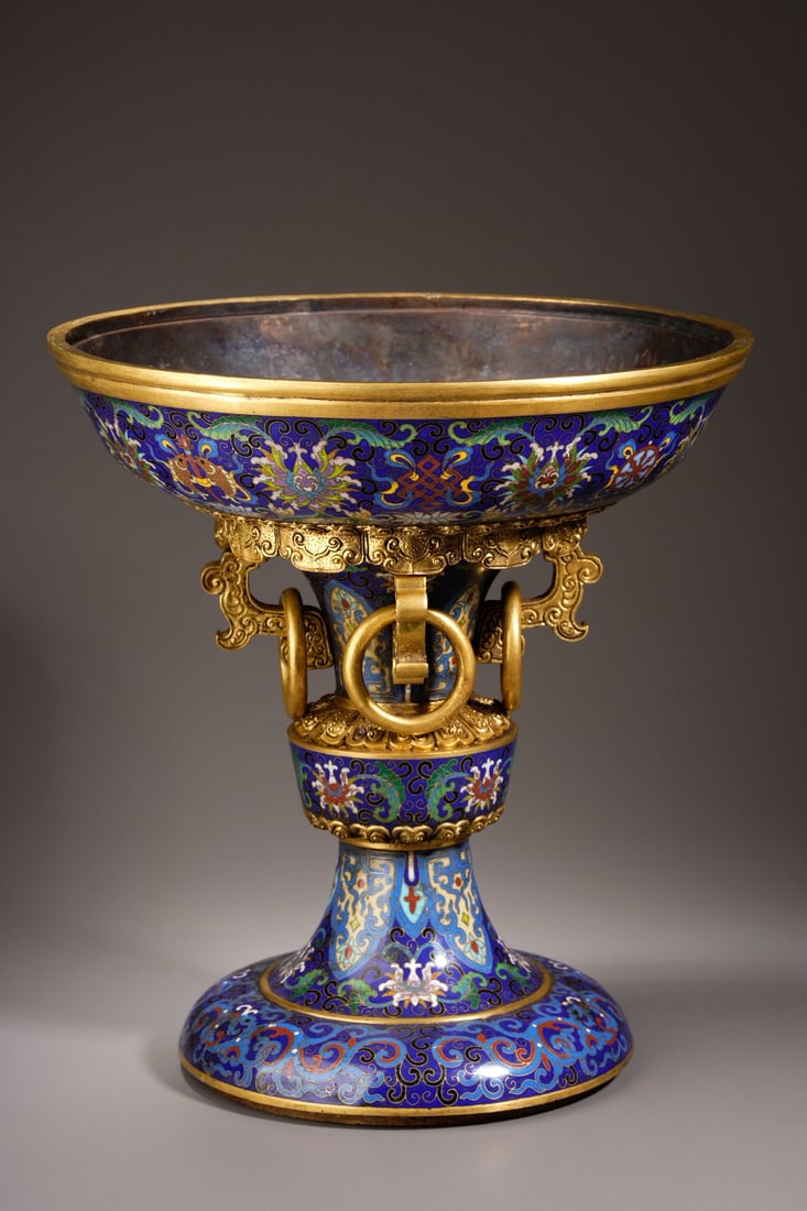 An Exquisite Cloisonne Lotus Pattern Eight Treasures Pattern Censer - 6