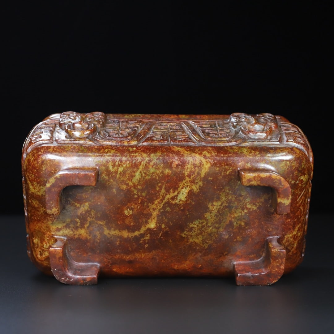 An Exquisite White Jade Beast-Face Pattern Censer - 10