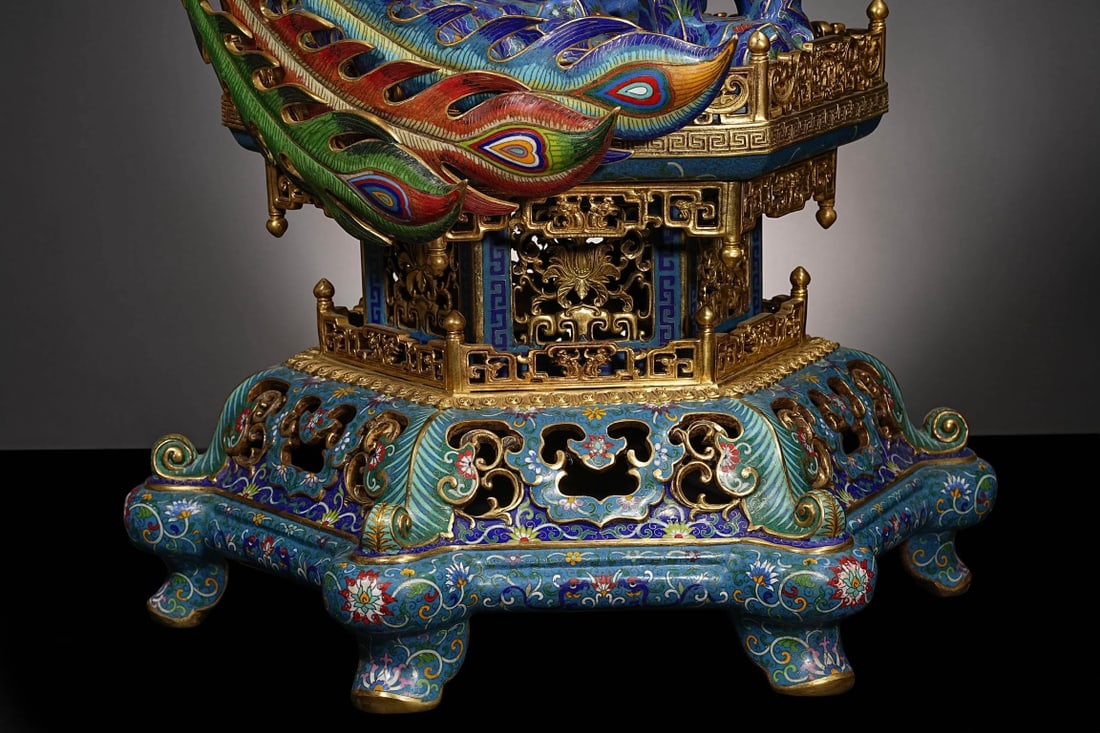 An Exquisite Cloisonne Lotus Pattern Phoenix Ornament - 4