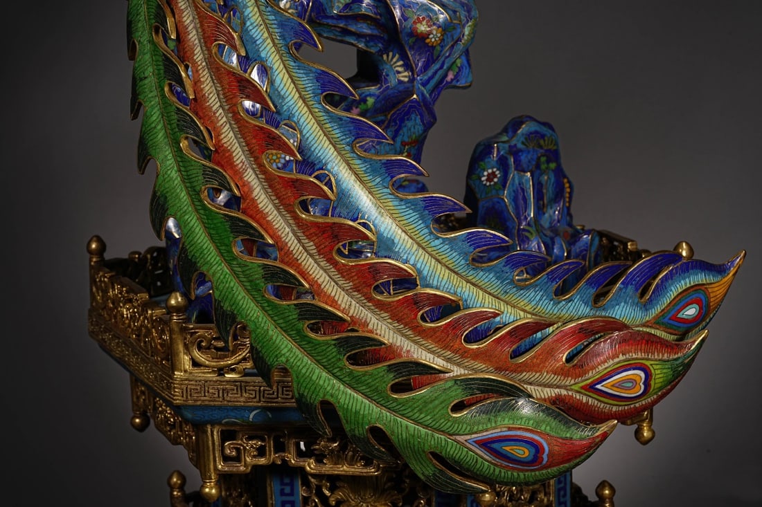 An Exquisite Cloisonne Lotus Pattern Phoenix Ornament - 5