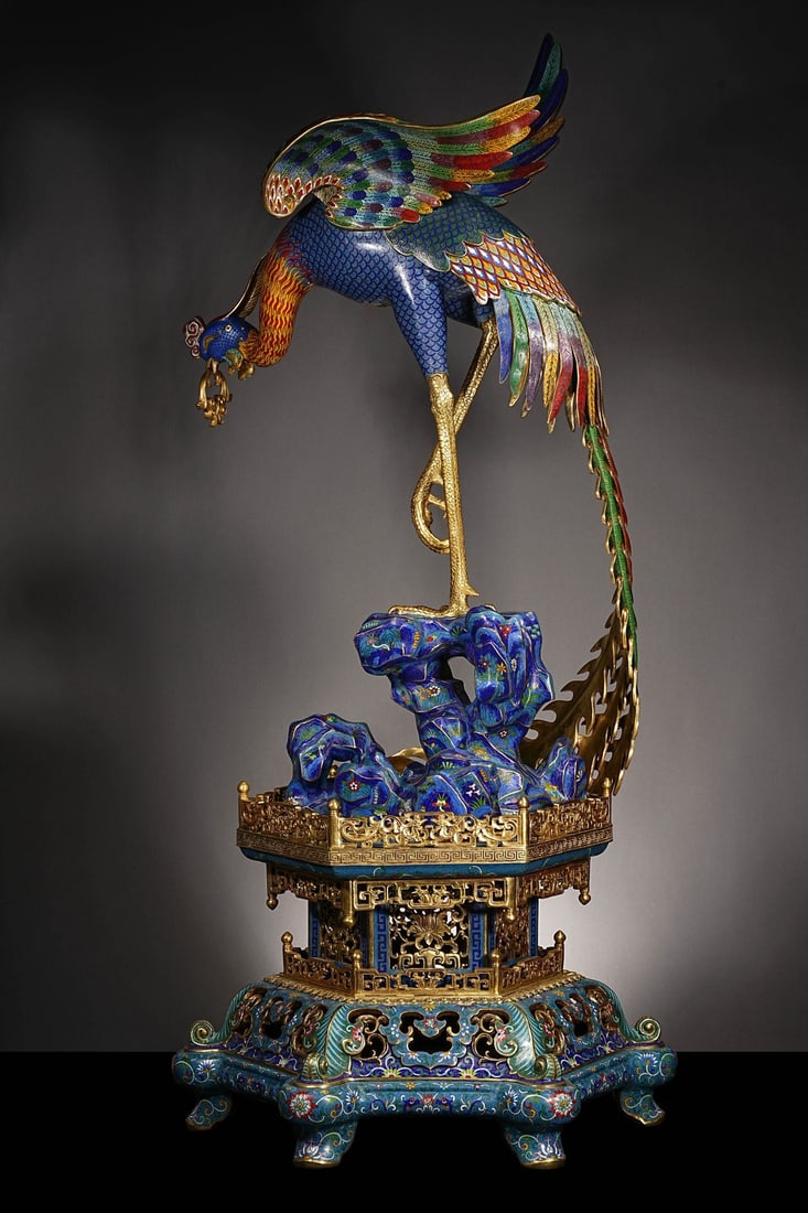 An Exquisite Cloisonne Lotus Pattern Phoenix Ornament - 6