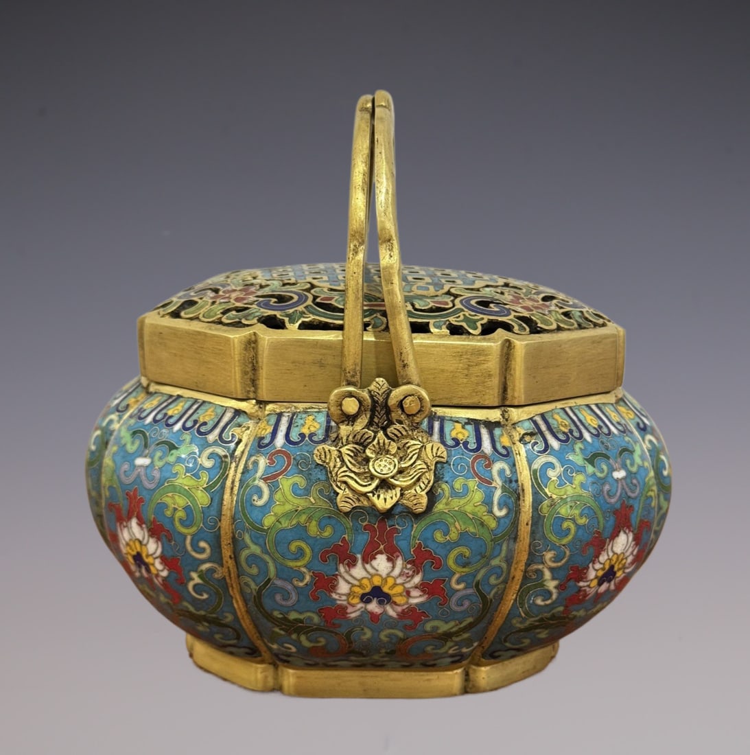 An Exquisite Cloisonne Lotus Pattern Censer - 4