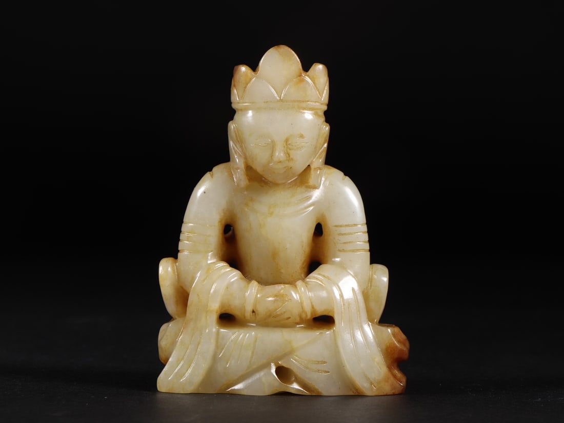 An Exquisite White Jade Statue of Bodhisattva (1 of 9)