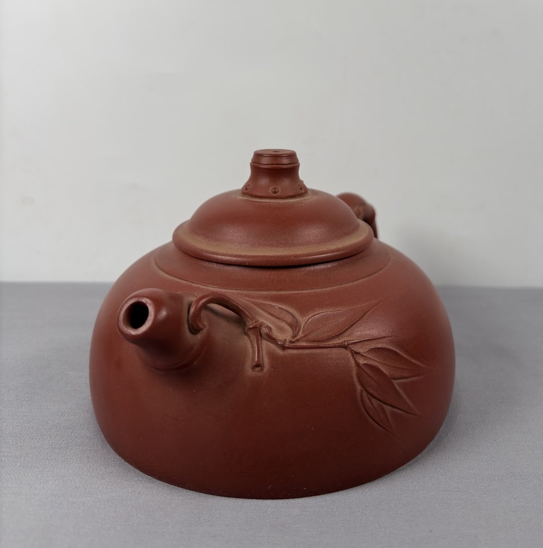 An Exquisite Purple Sands Bamboo Pattern Teapot - 5