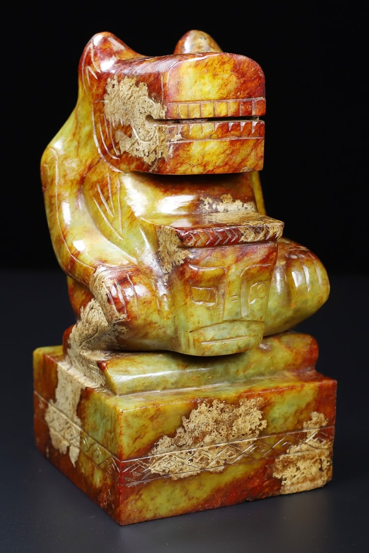 An Exquisite White Jade Bear Seal - 8