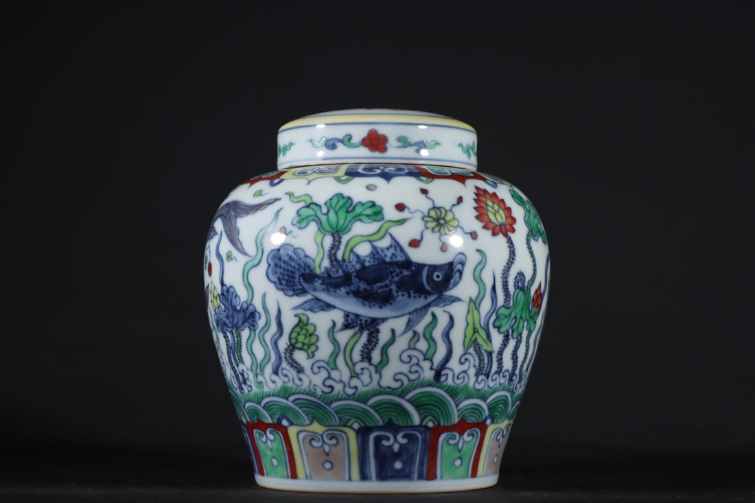 An Exquisite Doucai Fish and Lotus Pattern Jar - 4