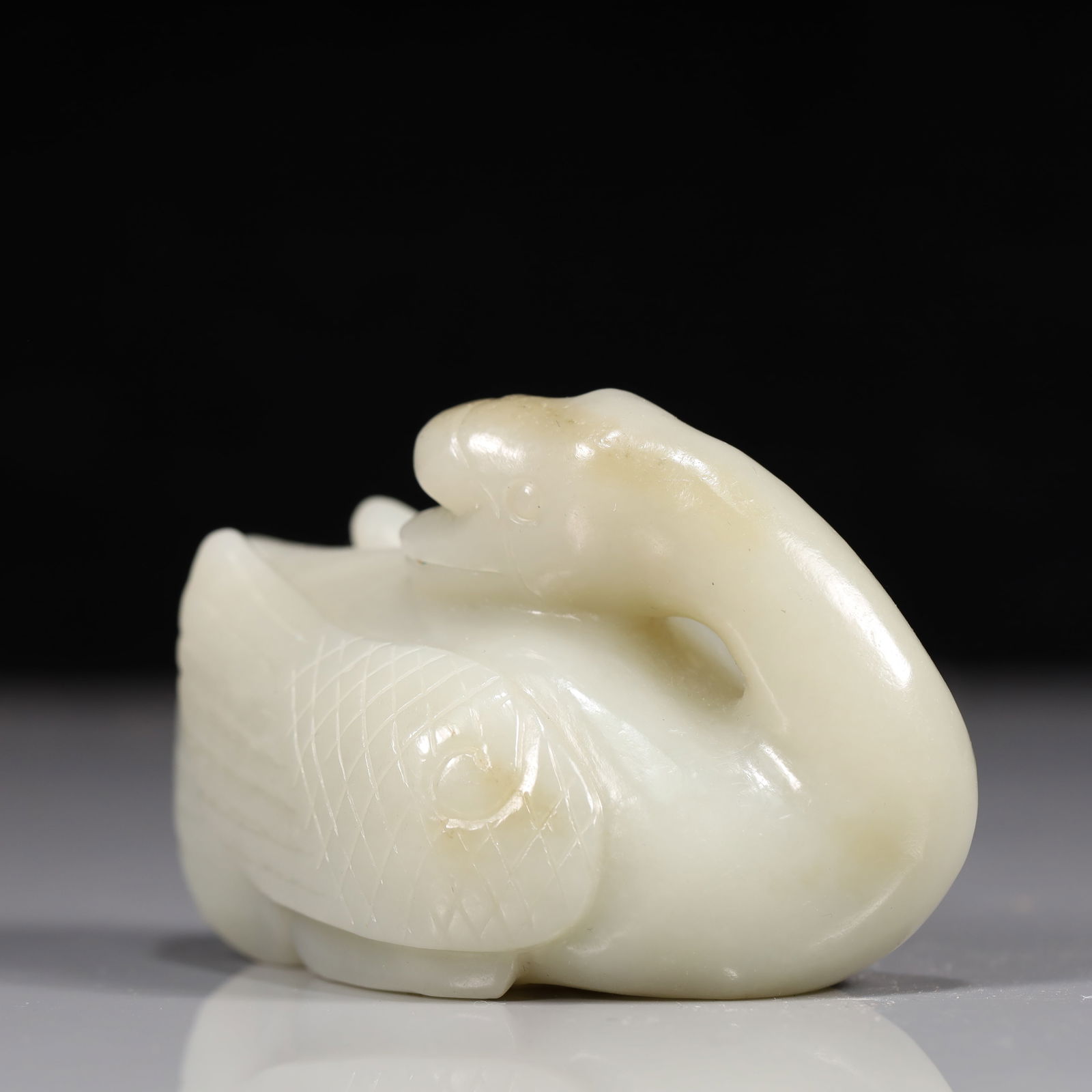 A Exquisite White Jade Goose Ornament - 2