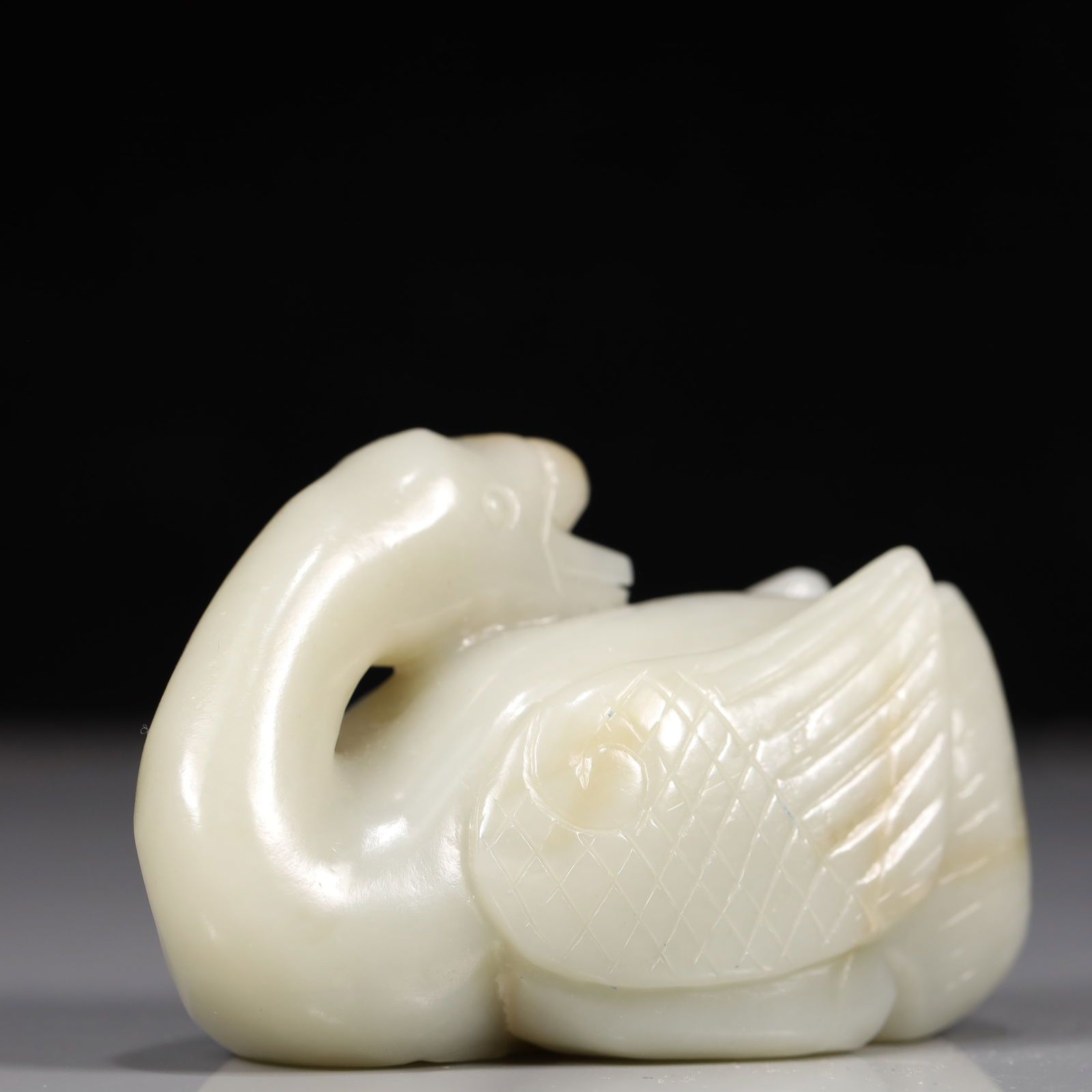 A Exquisite White Jade Goose Ornament - 3