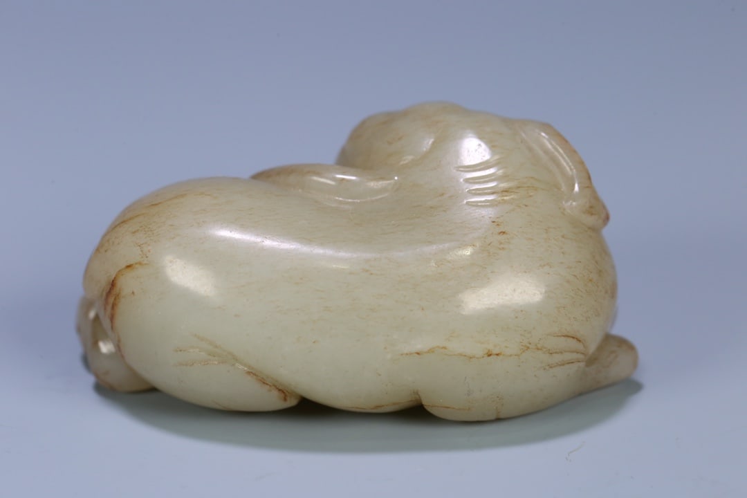 An Exquisite White Jade Elephant Ornament - 3