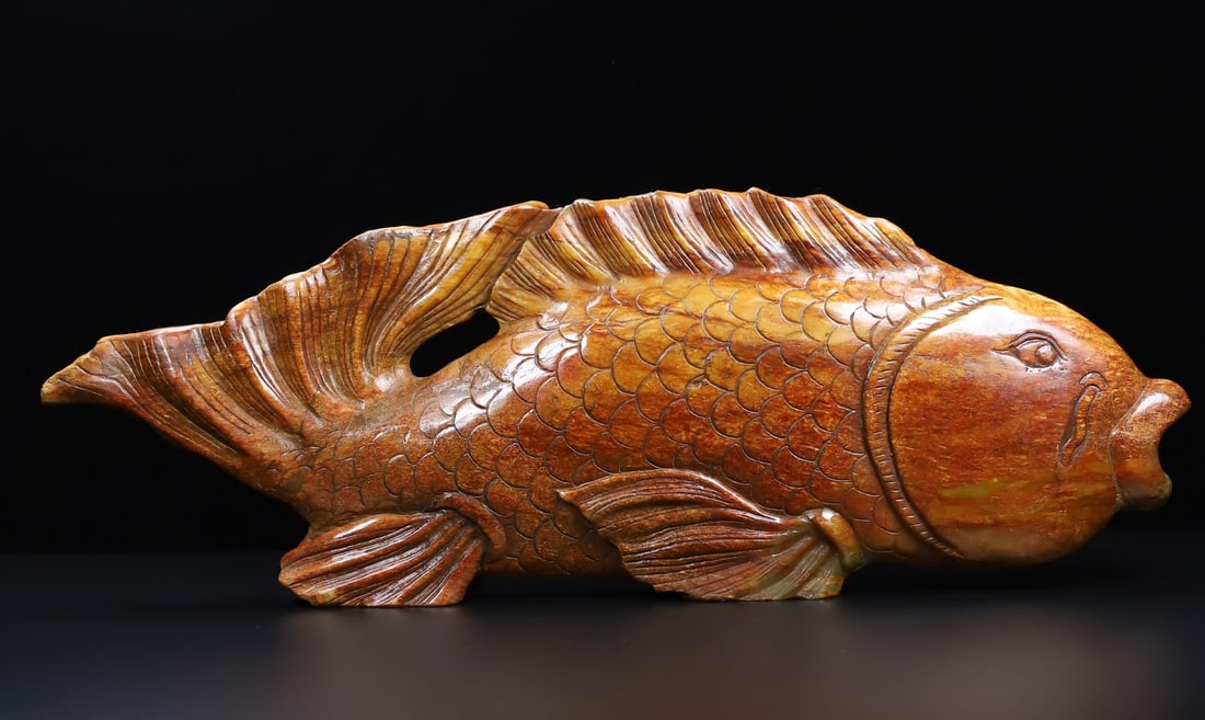 An Exquisite White Jade Fish Ornament - 6