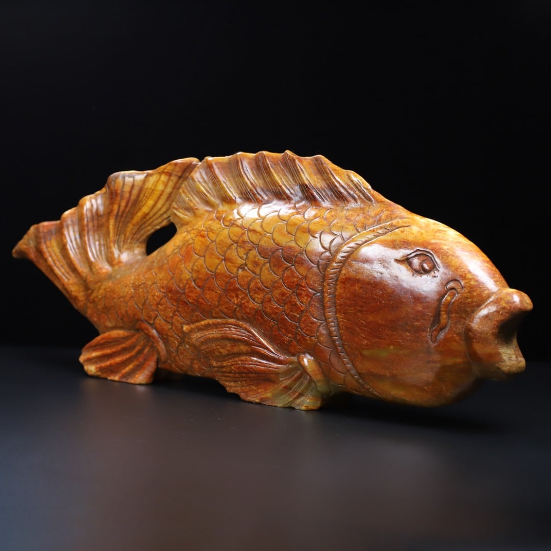 An Exquisite White Jade Fish Ornament - 9